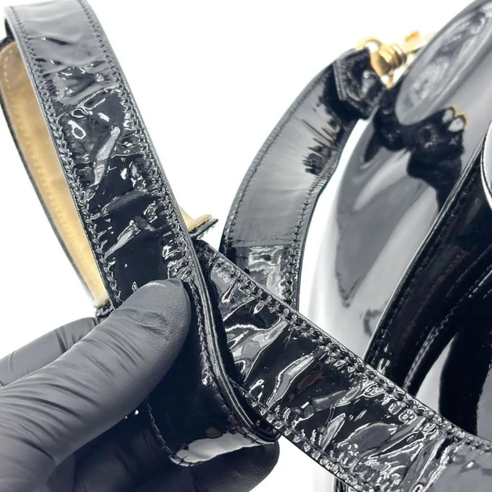 Chanel Black Patent Boston Bag